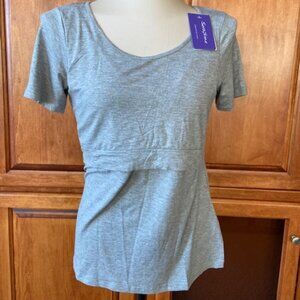 NWT Seraphine Layered Nursing Top Gray Size M